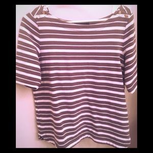 ✅Banana Republic Brown & White Top